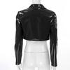 Womens PU Faux Leather Long Sleeve Jackets Slim Fit Party Coat Ladies Fashion Leather Jacket Dance Costume
