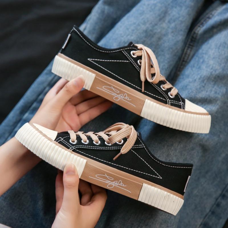 Spring new biscuit shoes canvas shoes women's low-top trendy shoes women's shoes student shoes