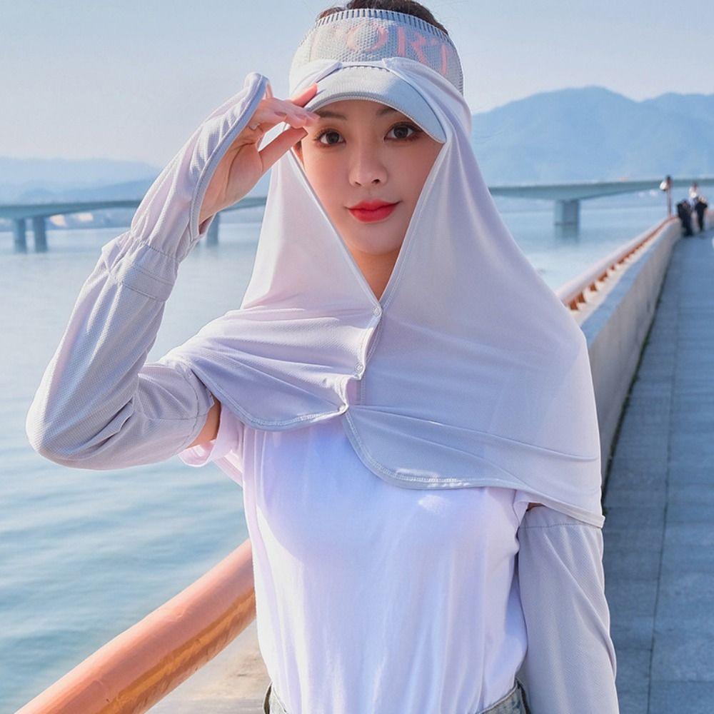 Quick Drying Cycling Scarf Shawl Face Veil Thin Ice Silk Sunscreen Mask  Women/Girls
