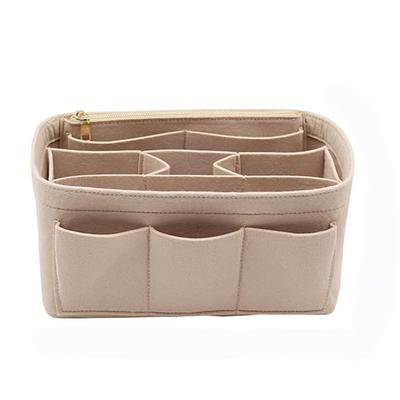Make-up-Organizer-Tasche, Filzstoff, Kosmetik-Einsatz, Organizer, Kosmetiktaschen mit mehreren Taschen, große Kapazität, abnehmbarer Handtaschen-Einsatz