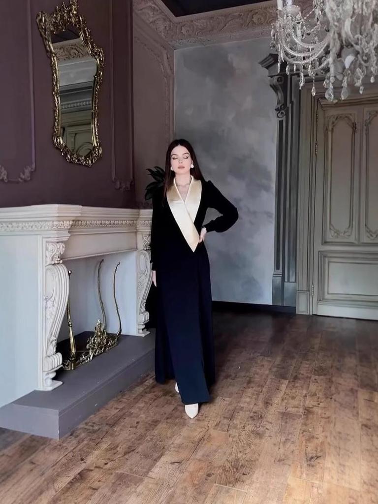 Elegant French Autumn/Winter 2024 Plus Size Slimming Long Dress for Women