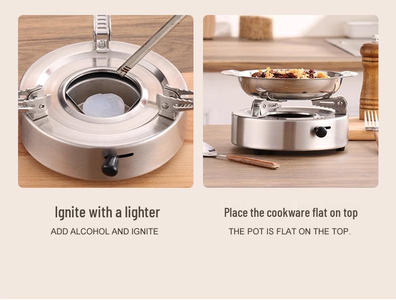Portable Windproof Alcohol Camping Stove for Dormitory & Hotel Use