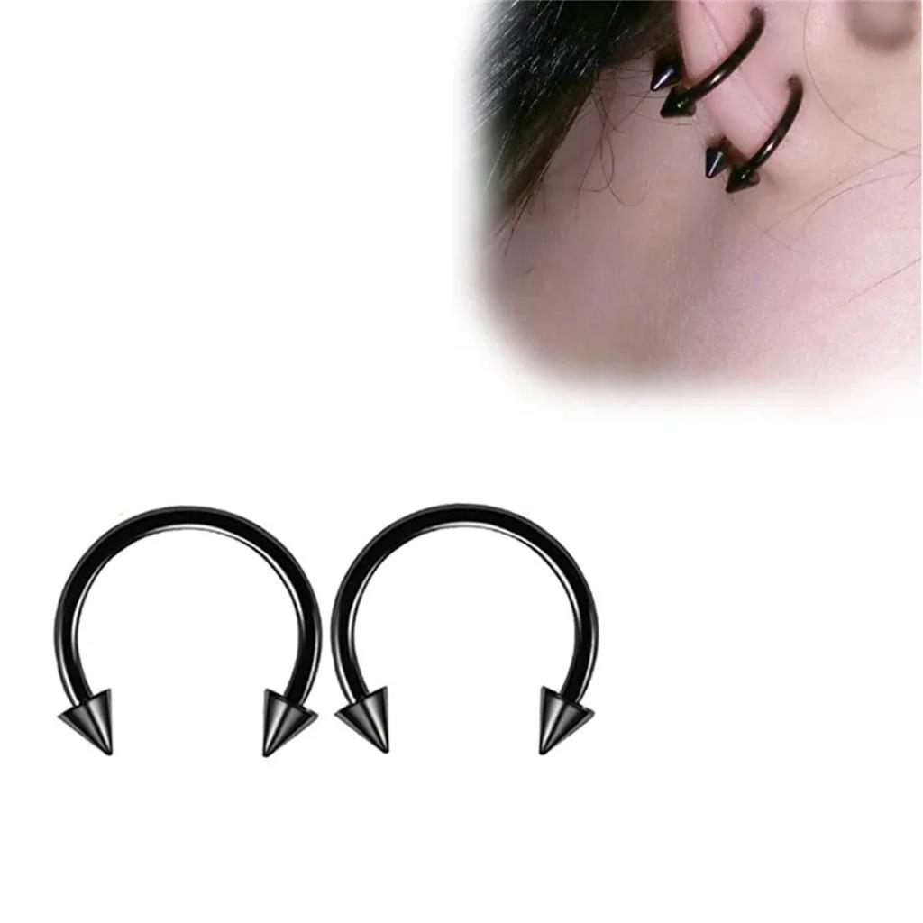 2 5 Pcs 16G Punk Stainless Steel Horseshoe Septum Nose Ring Cartilage Helix Ear Piercing Jewelry For Women Men
