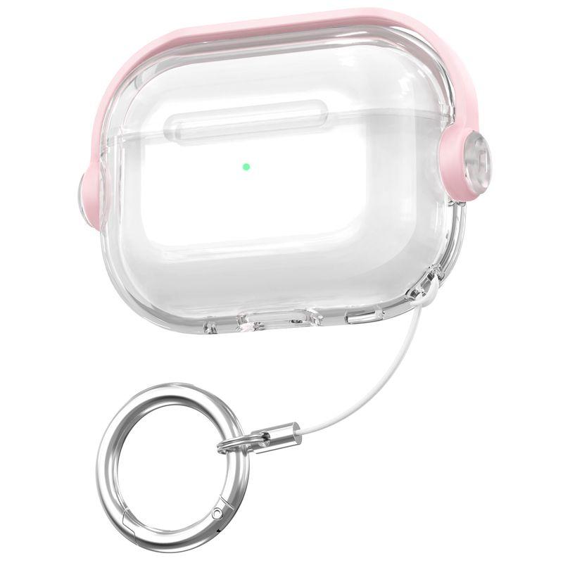 

Transparent Protective Cover Switch Earphone Case Anti-Lost Apple Apple AirPods 4 Pink