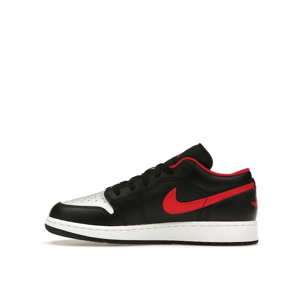 Air Jordan 1 Low GS White Toe Kids Sneakers Black Fire-Red 553560-063