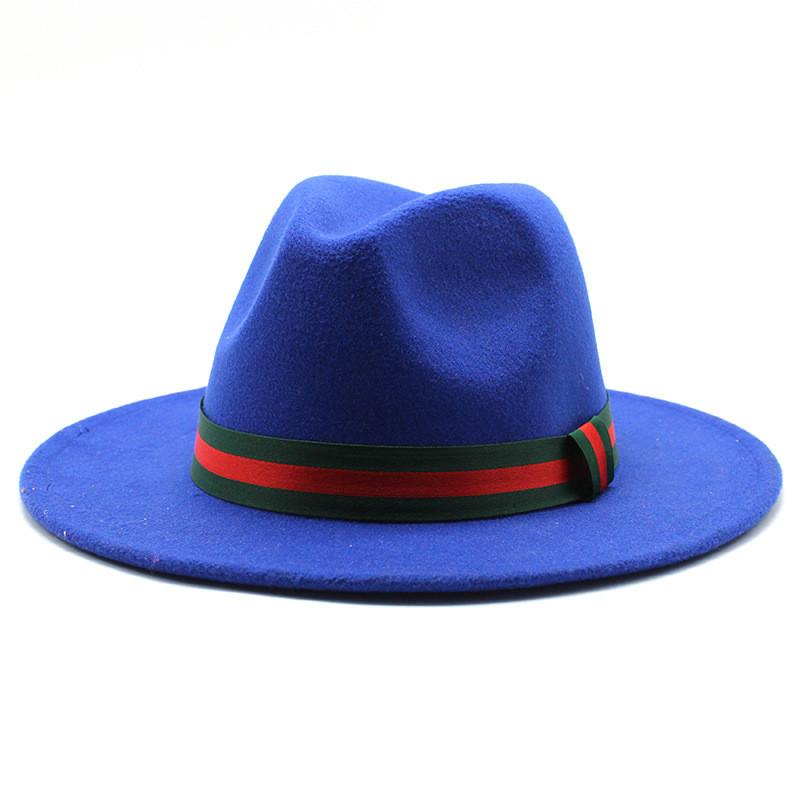 Fall Winter Fedora Hat For Men Women With Leopard Print Wool Felt Wide Brim Sun Protection