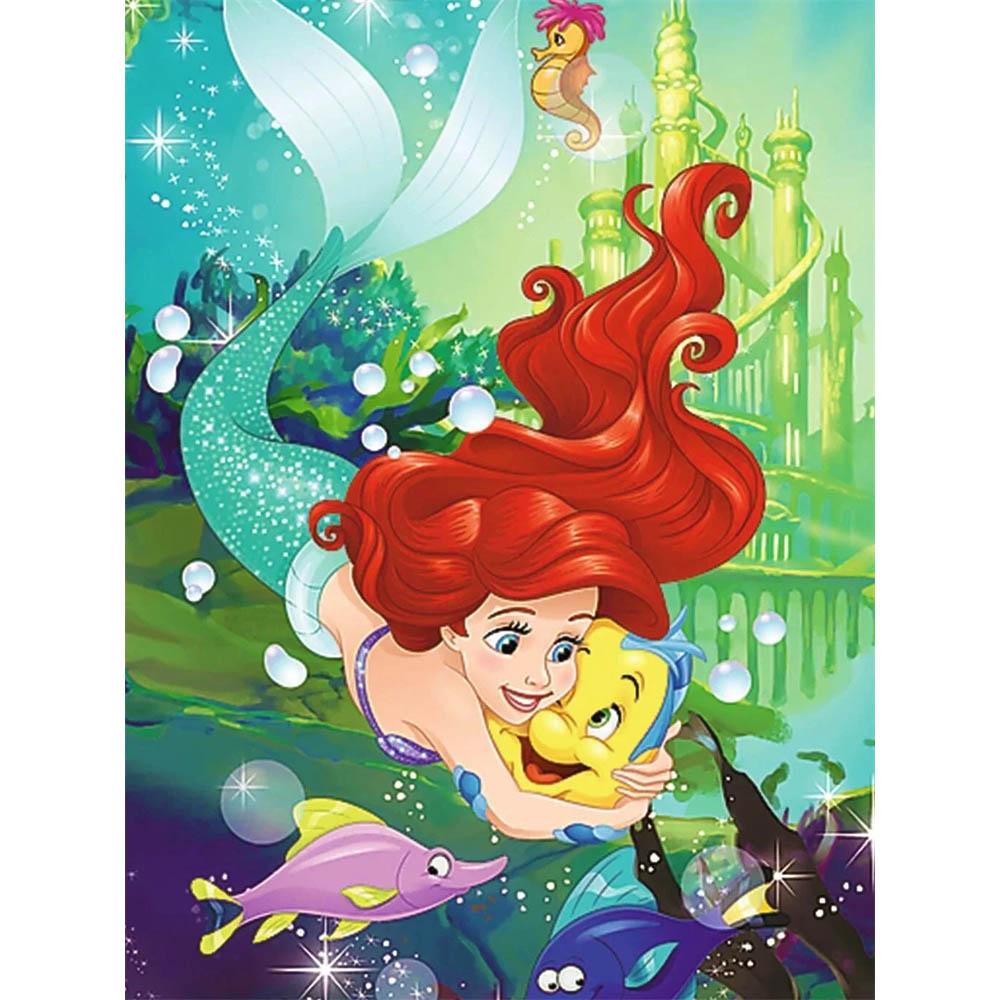 Disney La Sirenetta Ariel Collezione Oceano Pittura Diamante 5D Piena di Diamanti Fai da Te Pittura Diamante Fatta a Mano Cartone Animato Decorazione Kit Pittura