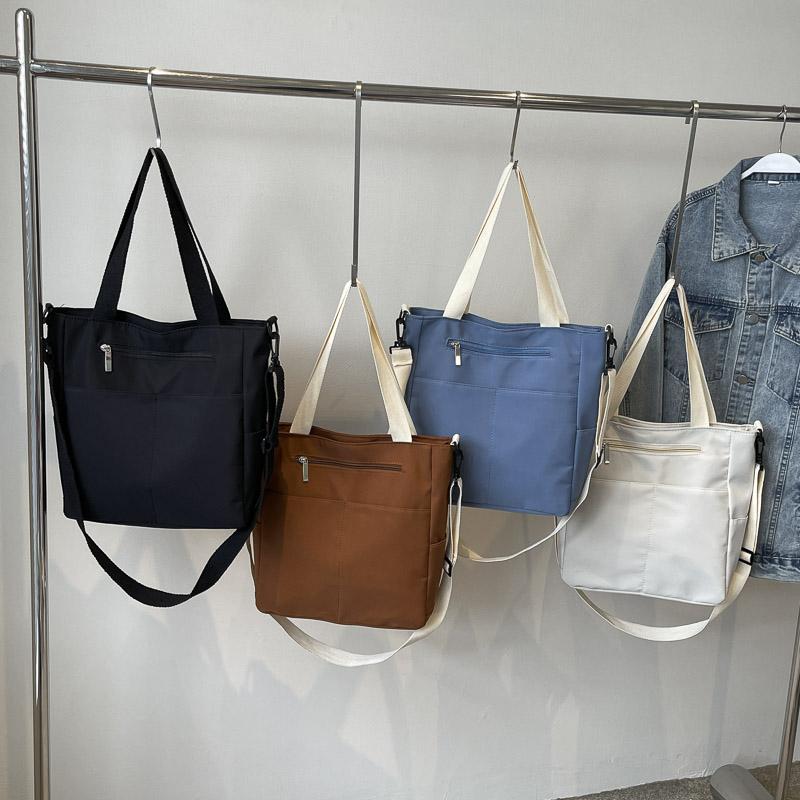 Women s Commuting Solid Color Tote Bag Large Capacity Crossbody Bag Handbag чёрный — фото 10