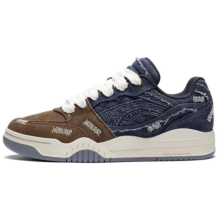 

Li Ning Yuebai Denim Abrasion Resistant Breathable Low top Skateboard Shoes Men s Blue Brown AGCS427-5 41