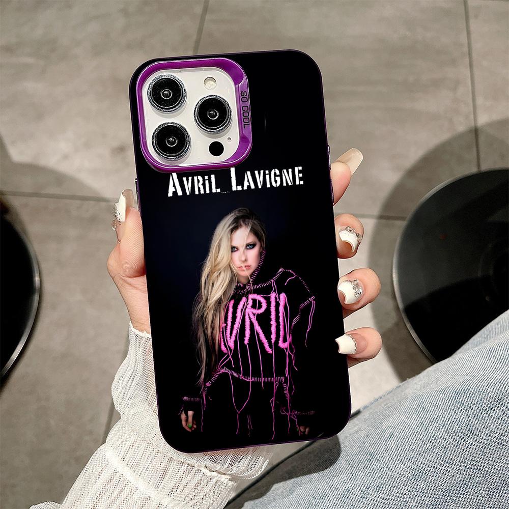 Avril Lavigne Purple Translucent Mobile Phone Case for iPhone 17 16 15 14 13 12 11 X XR XS Air Pro Max Plus Colorful Cover