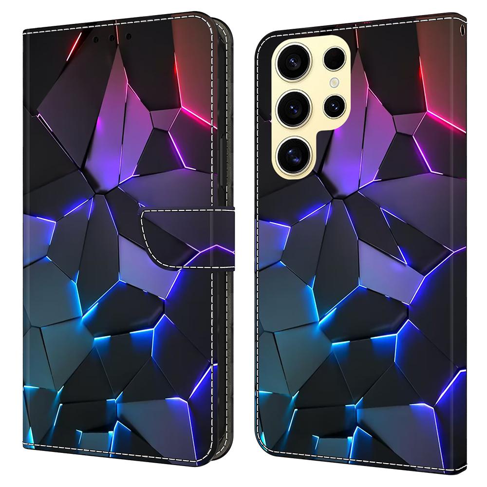 

Для Samsung Galaxy S25 Ultra Чехол с рисунком Защитная крышка из ТПУ+ПУ кожи Чехол-книжка для телефона G
