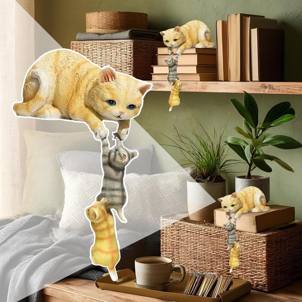 Cat Figurines Cat Statue Cute Animal Figurines Cute Resin Sculpture Animal Ornament Home Decorations Bookshelf Decor Room Decor