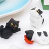 4 Piece Cartoon Miniature Cats Resins Figurines DIY Desktop Ornaments For Home Office Tabletop Decoration Gifting