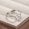 Escape Princess bow ring female niche design high-end simple zircon open ring fashion jewelry