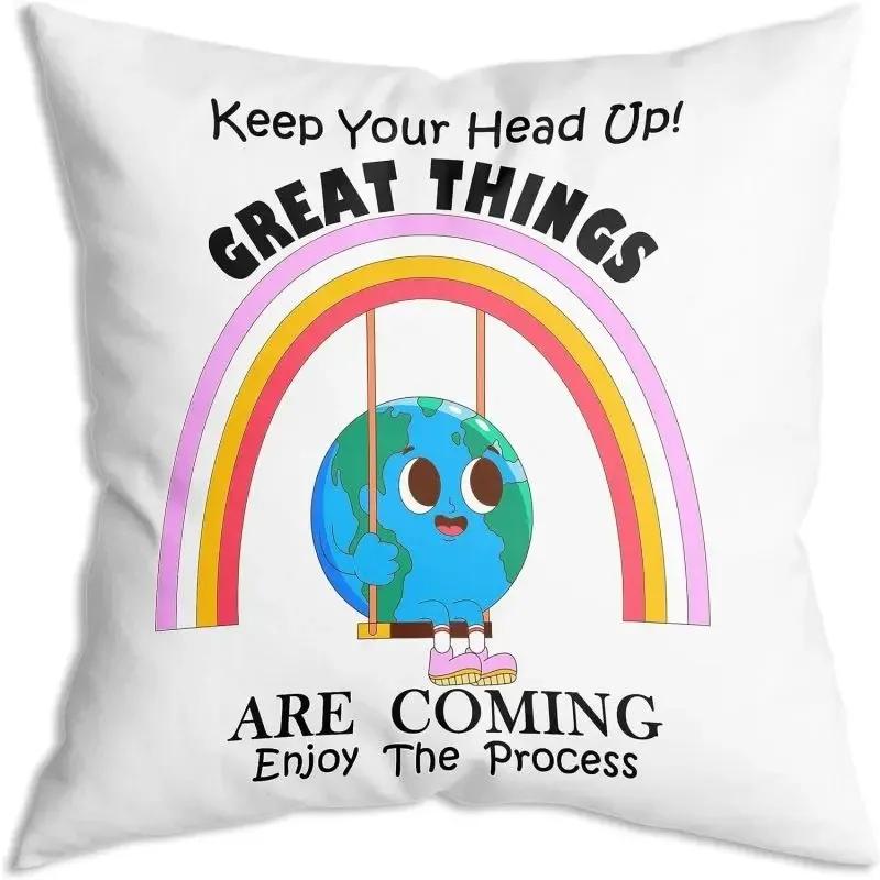 Sunflower message printed pillowcase bedroom living room sofa home decoration gift for my daughter letter cushion cover
