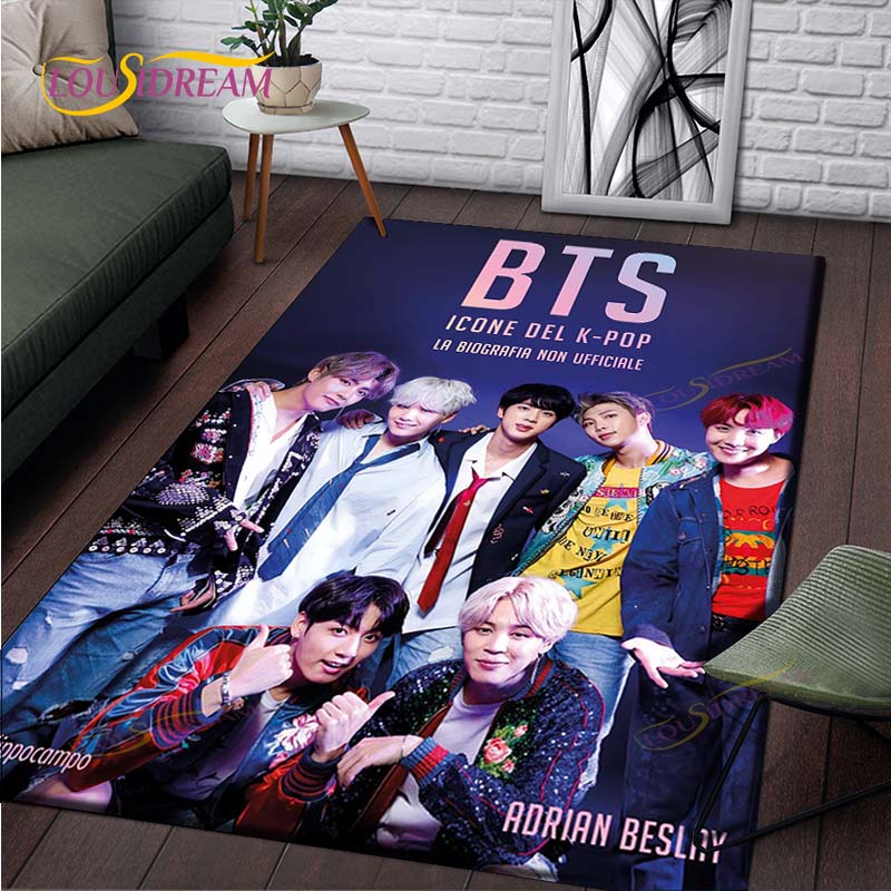 Новейшие ковры с рисунком Kpop Bangtan Boys BTS, ковер для гостиной с противоскользящим покрытием, коврики для детской спальни, коврик для йоги, большой ковер для декора 40cm x 60cm