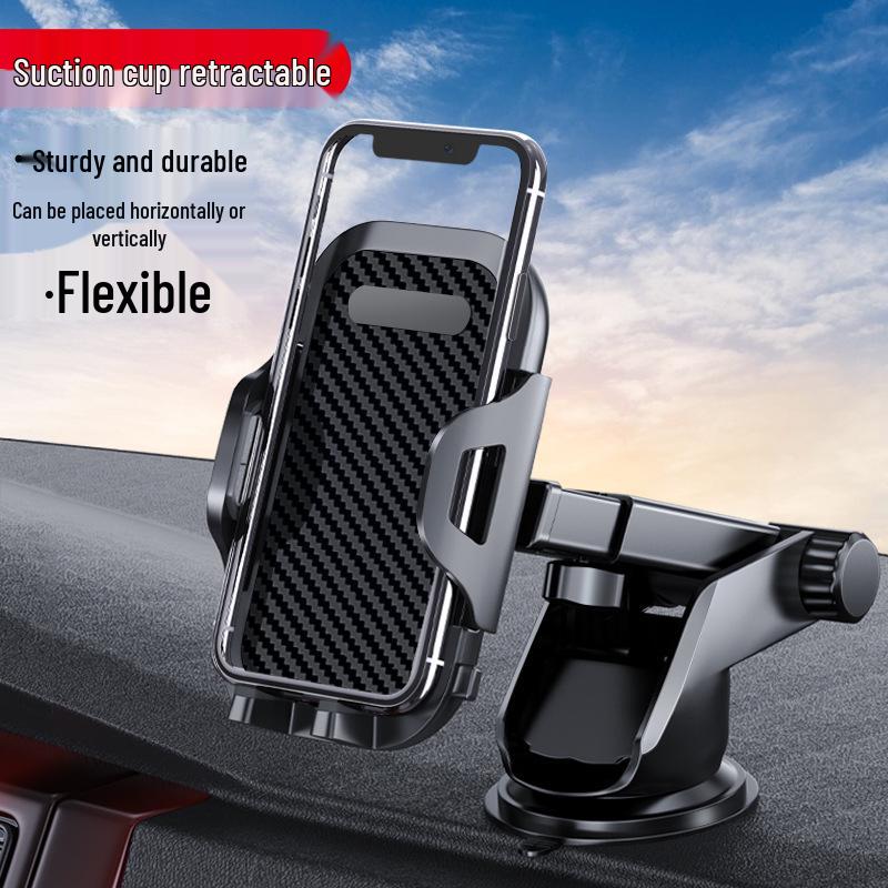 Carbon Fiber Car Phone Holder with Suction Cup & Air Vent Mount for Navigation