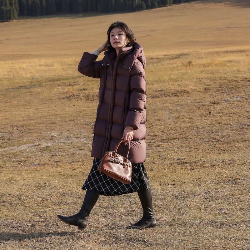 Demana Women's Long Hooded Puffer Down Jacket