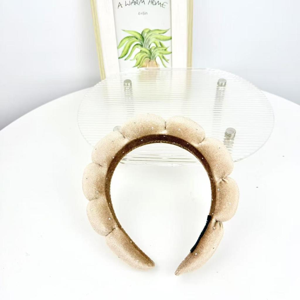 Women's Cute Blue Cloud Headband - Wide, High Skull Top for Face Washing