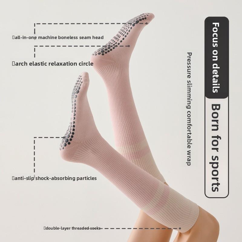 Pressure Calf Exercise Socks - Suitable for Children, for Running, Fitness, Yoga. Anti-slip Long Tube. Muscle Energy Compression. Slimming Leg Socks.