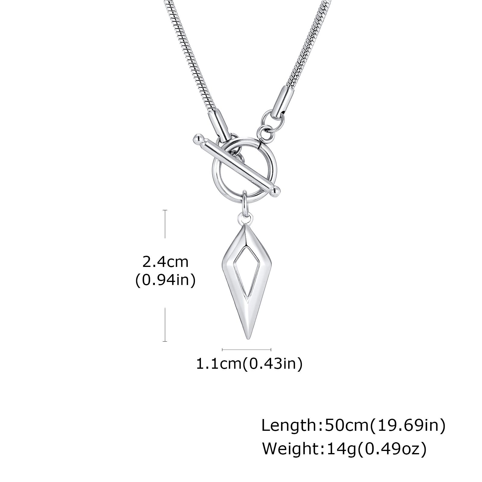 

Trendy Classic Four-pointed Star Pendant OT buckle Necklace for Men, Stainless Steel Round Snake Chain Necklace, Punk Jewelry серебряный