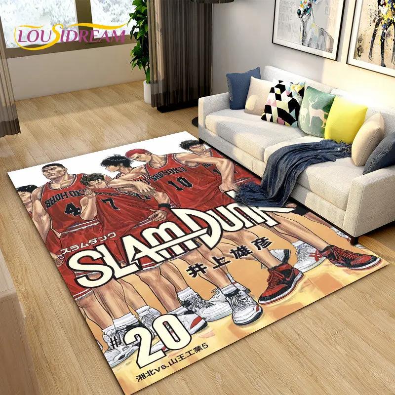 Slam Dunk Japonia Anime Kreskówka Dywan Obszarowy, Dywanik Dywanowy do Salonu Sypialni Sofa Wycieraczka Dekoracja, Mata Podłogowa Antypoślizgowa do Zabawy dla Dzieci
