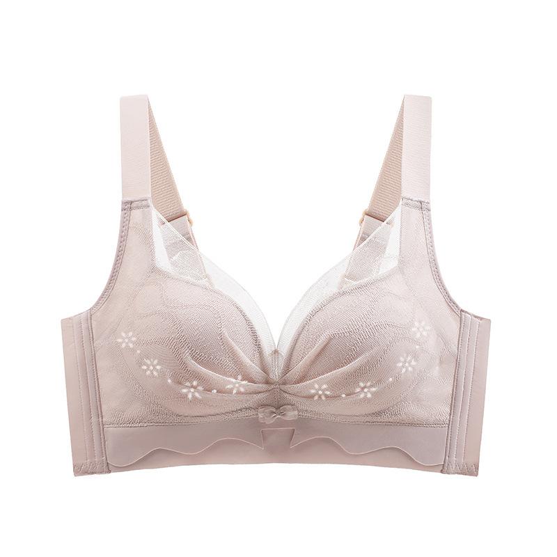 

Кружевное белье Cave Cup для женщин, дышащее, с расширенными боковыми крыльями, боковой поддержкой, пуш-ап 42/95C бежевый