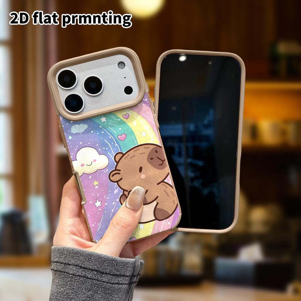 Phone Case: Lambskin 2D Flat Samsung Galaxy A34 A35 M05 M06 S20 S22 S21 FE Plus 5G Protective Case, Holding a Pencil Capybara, Christmas and Halloween