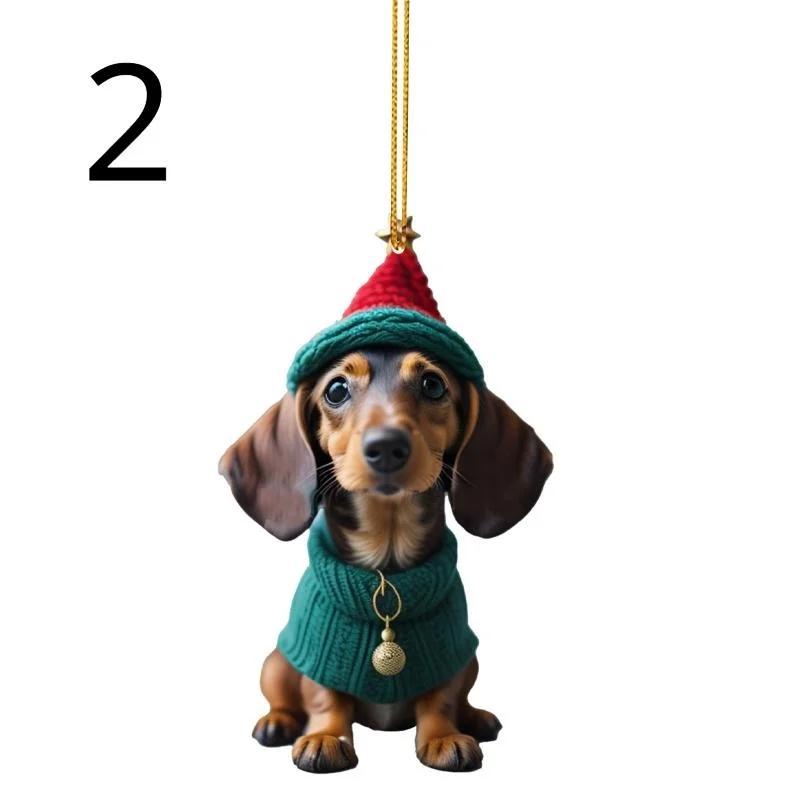 Christmas Ornaments Hanging Decoration Gift Cartoon Cute Dog Christmas Hanging Tree Personalized Pendant Home Party Supplies