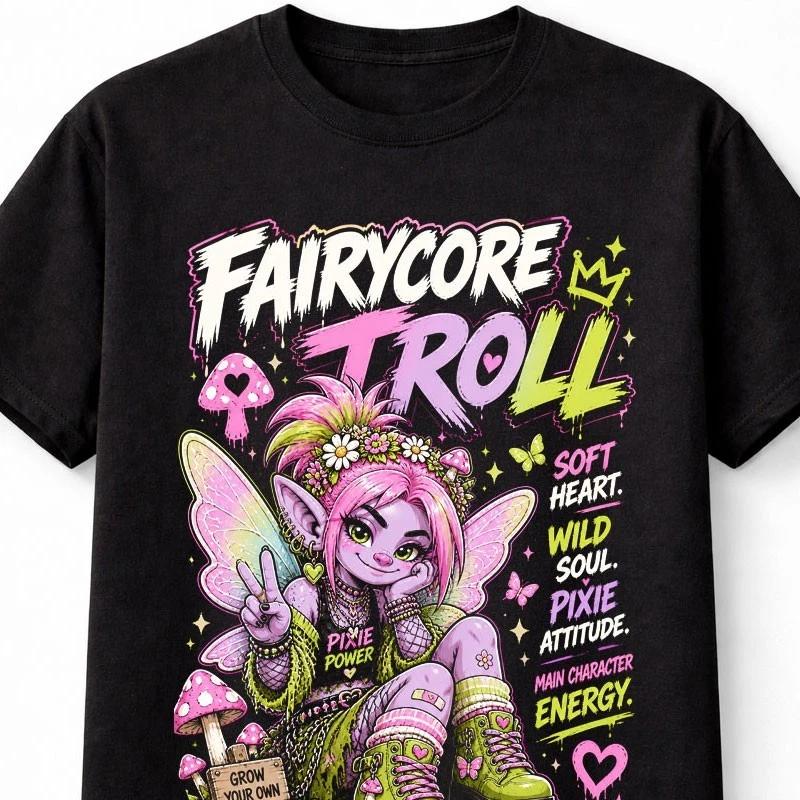 Fairycore Troll Pixie TShirt Fantasy Cottagecore Fairy Goth Cute Unisex TShirt S
