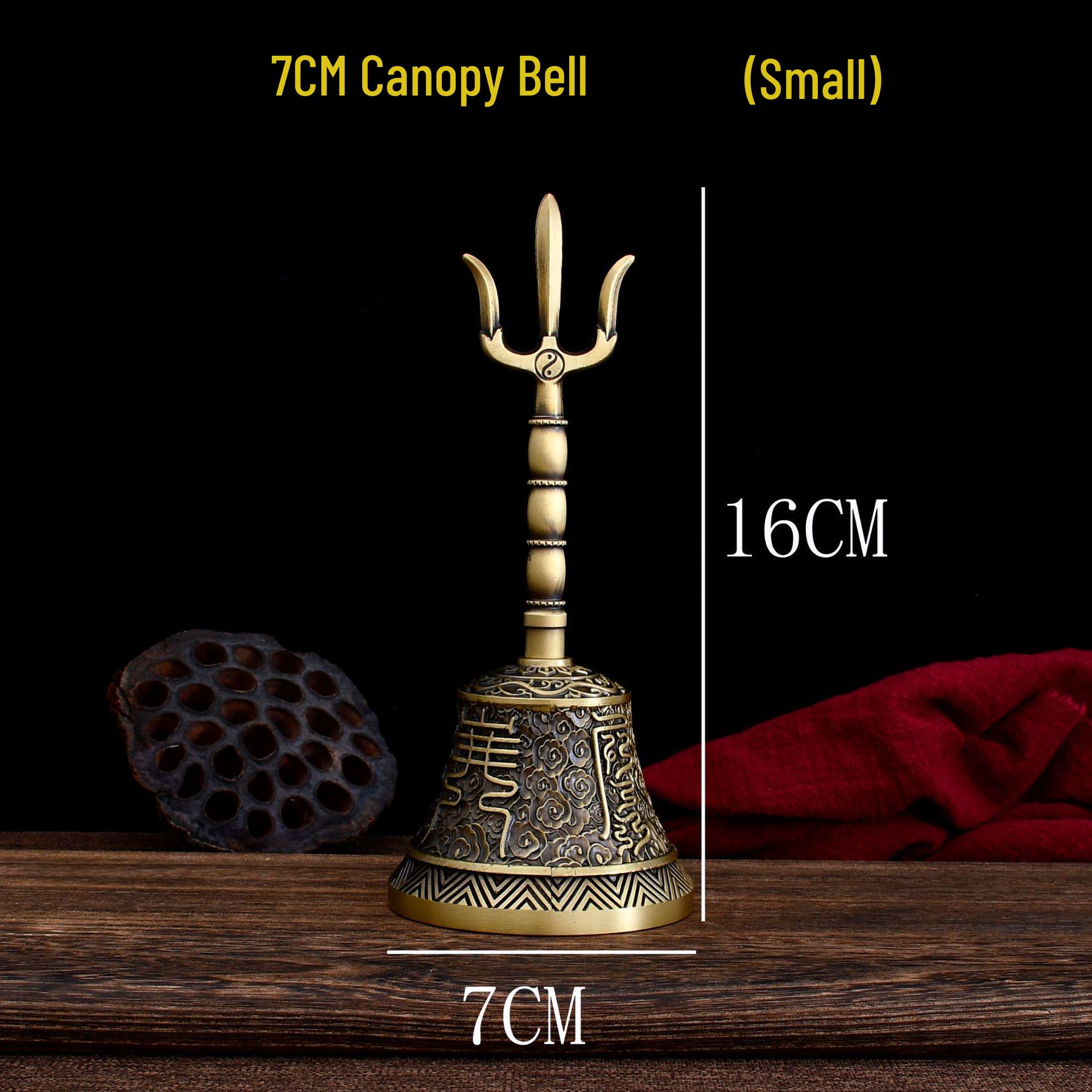 Retro Brass Taoist Eight Immortals Bell - Hand-Shaken Chinese Dharma Craft