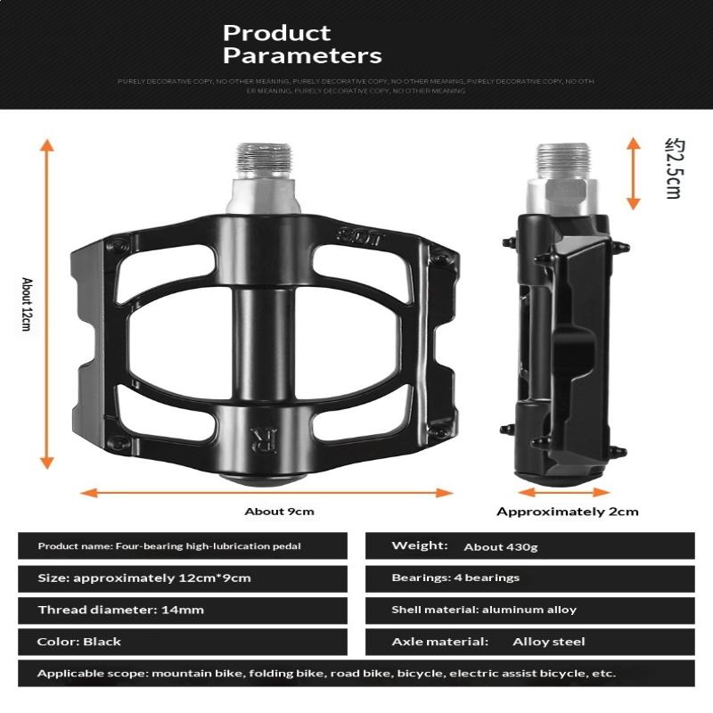 Non-Slip Mountain Bike Pedal Aluminum Alloy Sealed Bearingpedal Riding Pedals Universal Bicycle Road Bike Accessories Bicyc