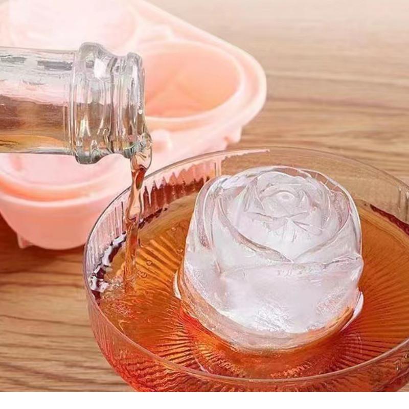 Creative Rose Food Grade Mřížka na led Forma pro domácnost Silikonová nádoba na led na studené nápoje Výrobník ledu na whisky