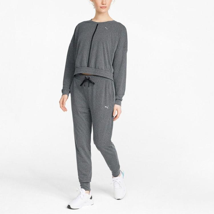Puma Solid Color Jogging Fitness Tapered Pants Women Bottoms Gray 521626-01