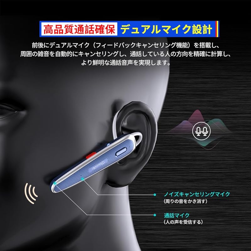 Lavodio wireless headset Bluetooth Qualcomm® Equipped with smart chip [aptX™& aptX™ HD, SBC/AAC compatible Dual microphone ENC noise reduction