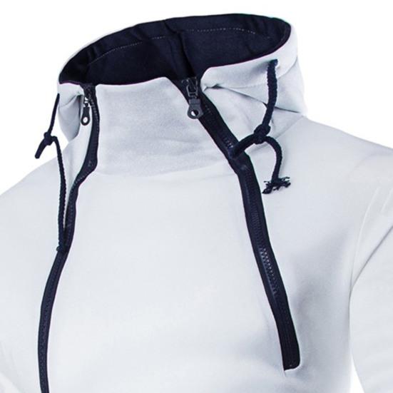 Erkek Kapüşonlu Sweatshirt Kontrast Renkler İpli Günlük Uzun Kollu Dar Kesim Kazak Sonbahar Kapüşonlu Günlük Giyim İçin