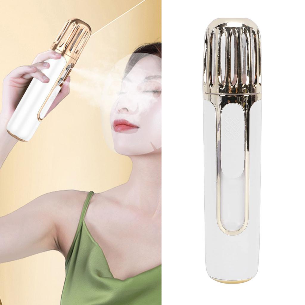 Facial Mist Sprayer USB Rechargeable Visual Water Portable Cool Mist Face Sprayer with 2 Spray Nozzle