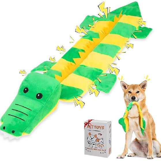 Mihachi Dog Squeaky Toys 16 Squeakers for Aggressive Chewers, Tough Interactive Tug of War Dog Toy-Squeaky Chew Toy for Small,Medium,Large Breed No Crocodile