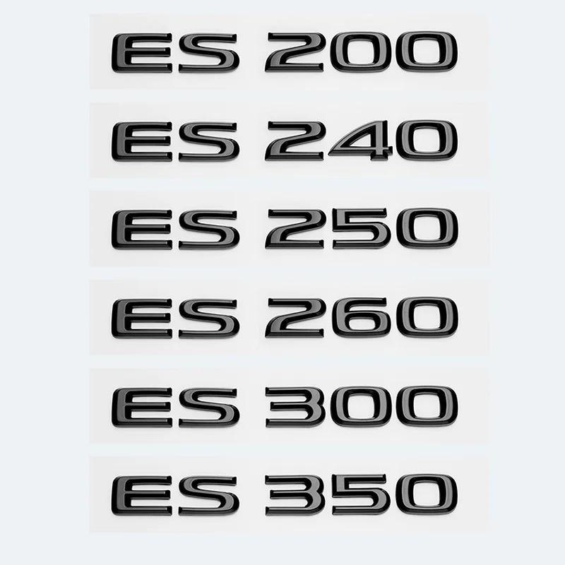 3D Metal Car Letters Rear Trunk Badge Sticker For Lexus Series ES200 ES240 ES250 ES300 ES350 Chrome Glossy Black Emblem
