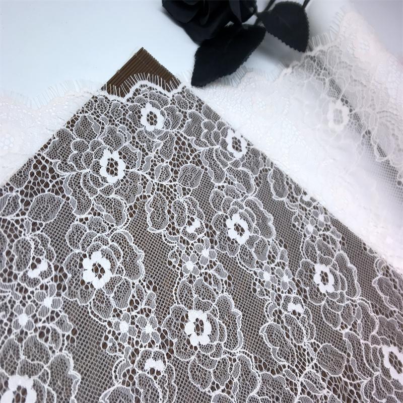 1.5m x 24cm French Chantilly Lace, Non-stretch Eyelash Lace Fabric for Sewing, Bra, Underwear, Lingerie, Dress, Garment, Crafting