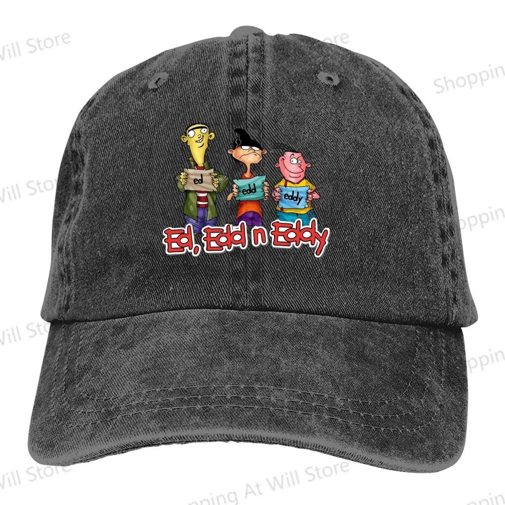 Ed Edd N Eddy Peaked Hat Vintage Animated Series Adjustable Rayon Summer Sun Hat with Colorful Character Design