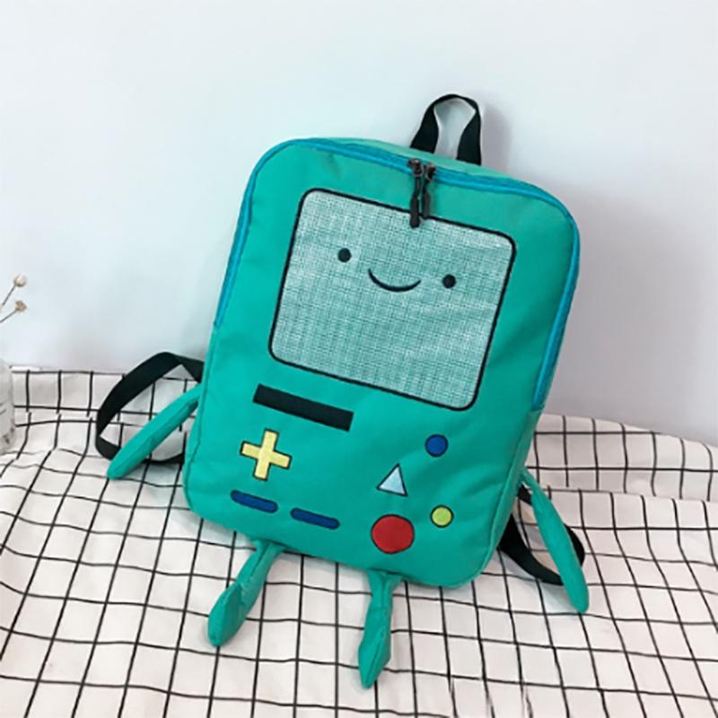 Cute Cartoon Adventure Time Backpack For Girls Japanese Style Funny And Unique Canvas Material Large Size
