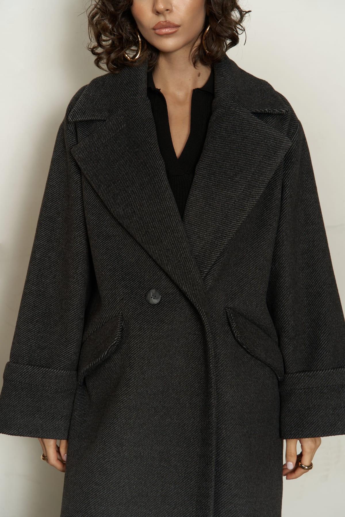 

Пальто Clayton в полоску антрацитового цвета