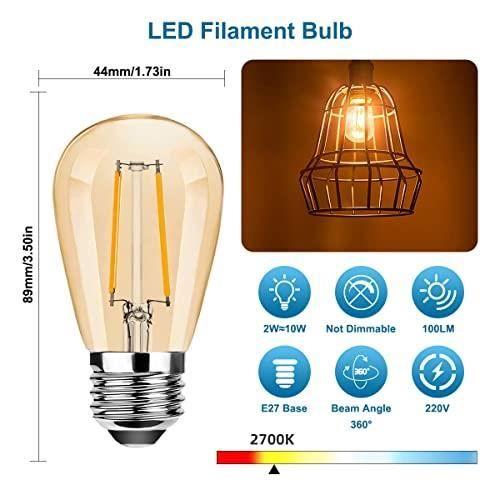 Ampoule LED E27 - ProCrus - 2W - Blanc Chaud 2700K - Vintage Edison - 30000h