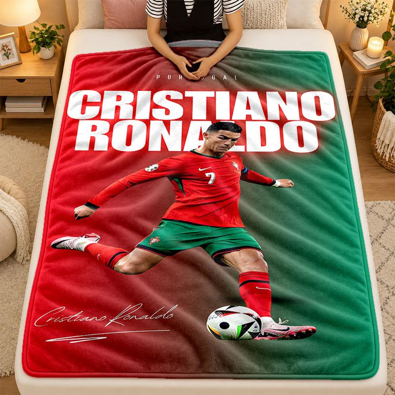 Koc Flanelowy Cristiano Ronaldo Ciepły Miękki Koc Rzutowy do Użytku Wewnętrznego Sofa Łóżko Salon