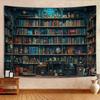 Wandteppich dizifinn mittelalterliches Bücherregal blau Hippie