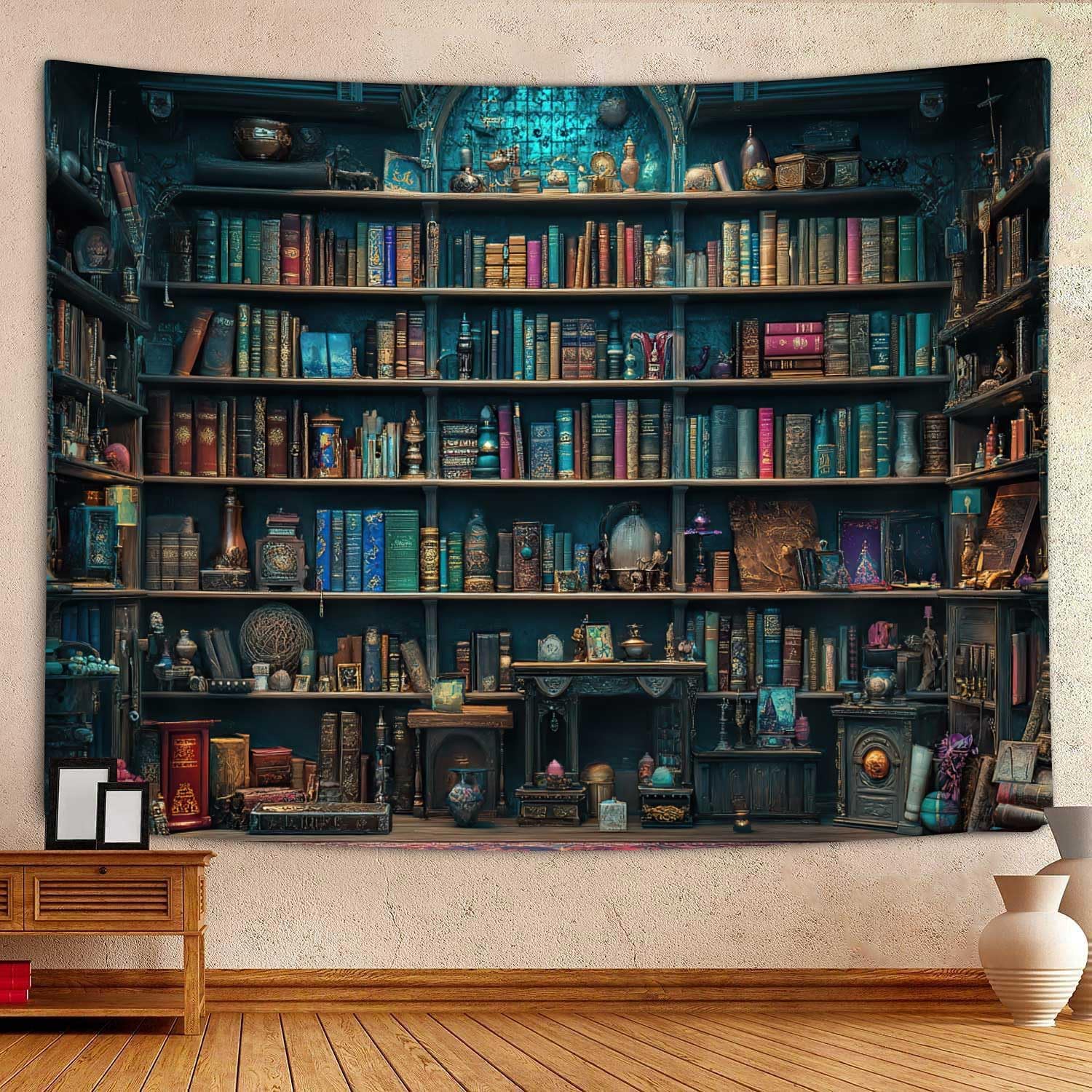 Tapestry dizifinn medieval bookshelf blue hippie 75x100 чёрный