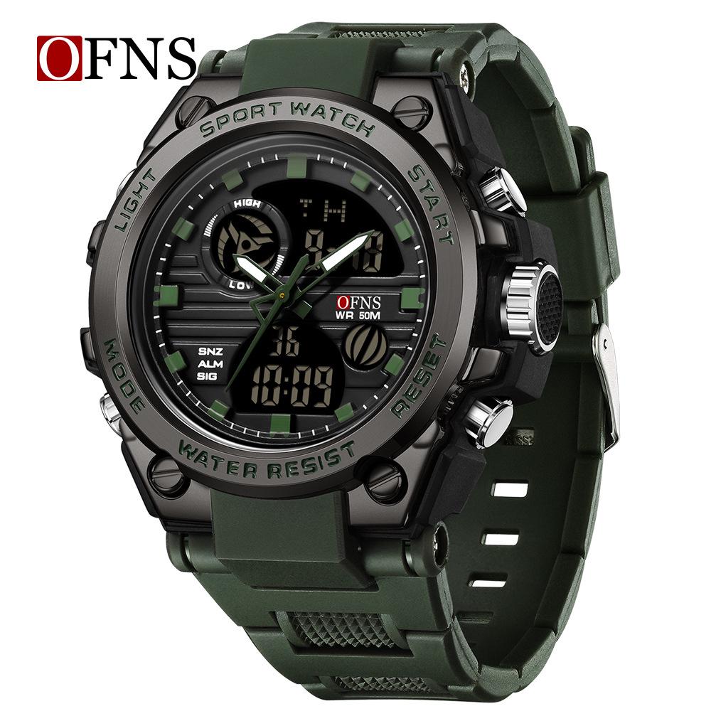 Sanda Men's Multifunctional Dual Display Luminous Waterproof Sports Watch for Teens