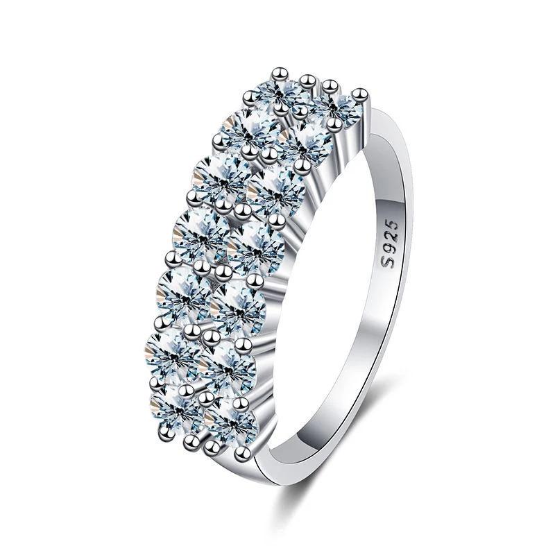 

Luxury 1.4ct D Color Moissanite Diamond Ring for Women Real 925 Sliver Wedding Engagement Eternity Band Jewelry New 9&Real Moissanite