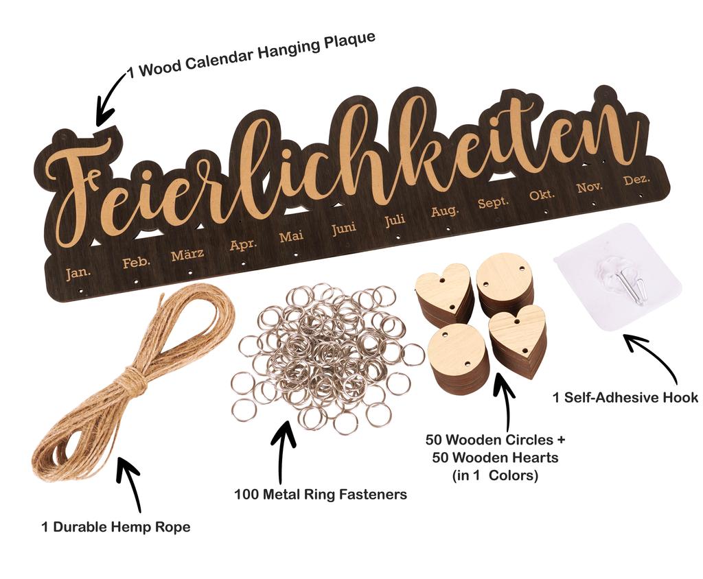 Inkdotpot Family Birthday Reminder Wall Hanging Wooden Diy Birthday Tracker Plaque Wall Hanging Perpetual Calendar